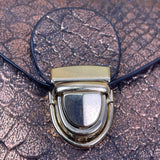 Epona Women’s Bronze Metallic Snakeskin Clasp Closure Chain Strap Crossbody Bag