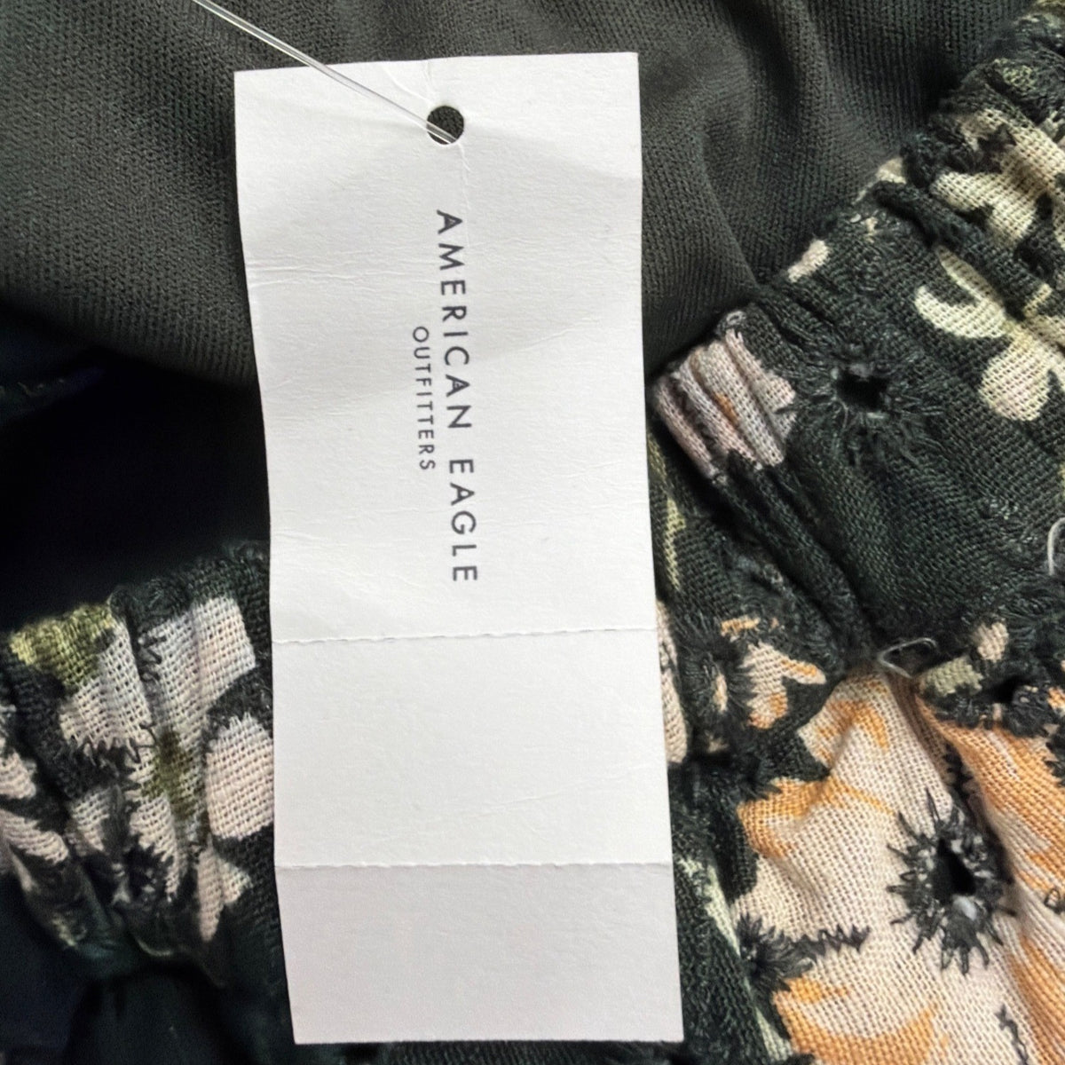 American Eagle Womens Black Floral Cotton & Linen Tiered Mini Skirt Size S