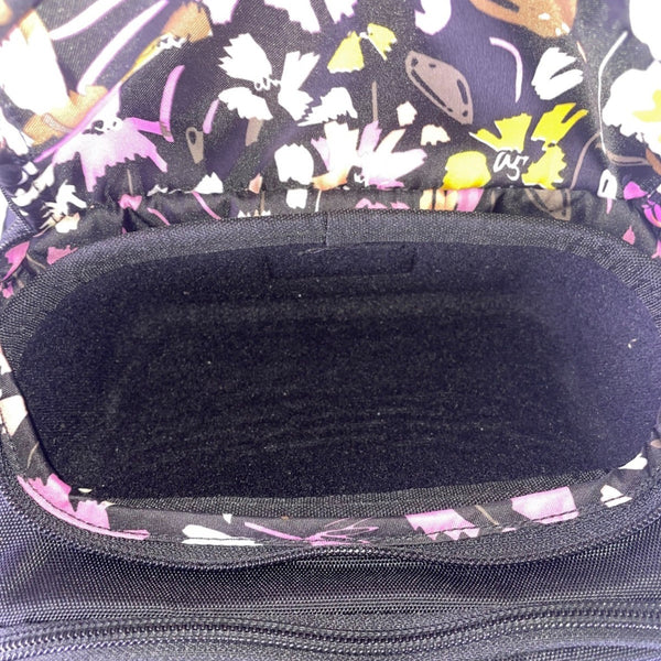 Vera Bradley Women’s Black Nylon Floral Lining Adjustable Straps Backpack