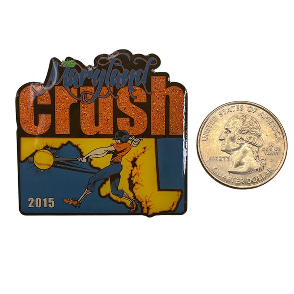 Maryland Crush 2015 Glitter Softball Trading Pin