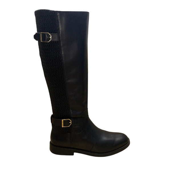 Cole Haan Women’s Black Strap Buckle Accents Knee High Riding Boots Size 8.5