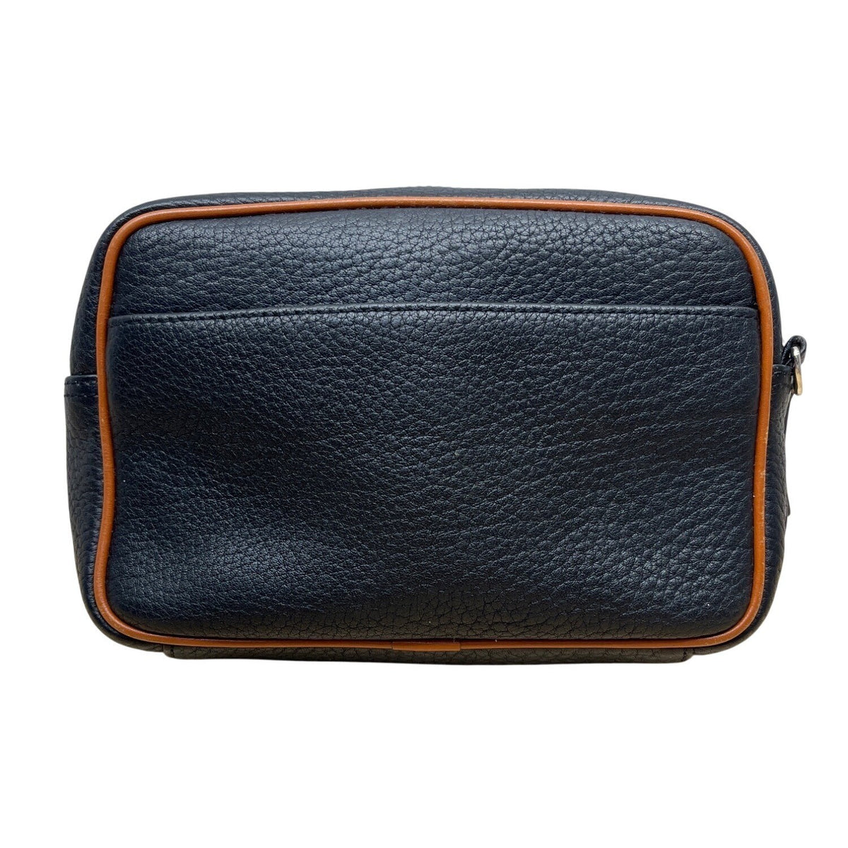 Dooney & Bourke Black Pebbled Leather Tan Trim & Adjustable Strap Crossbody Bag
