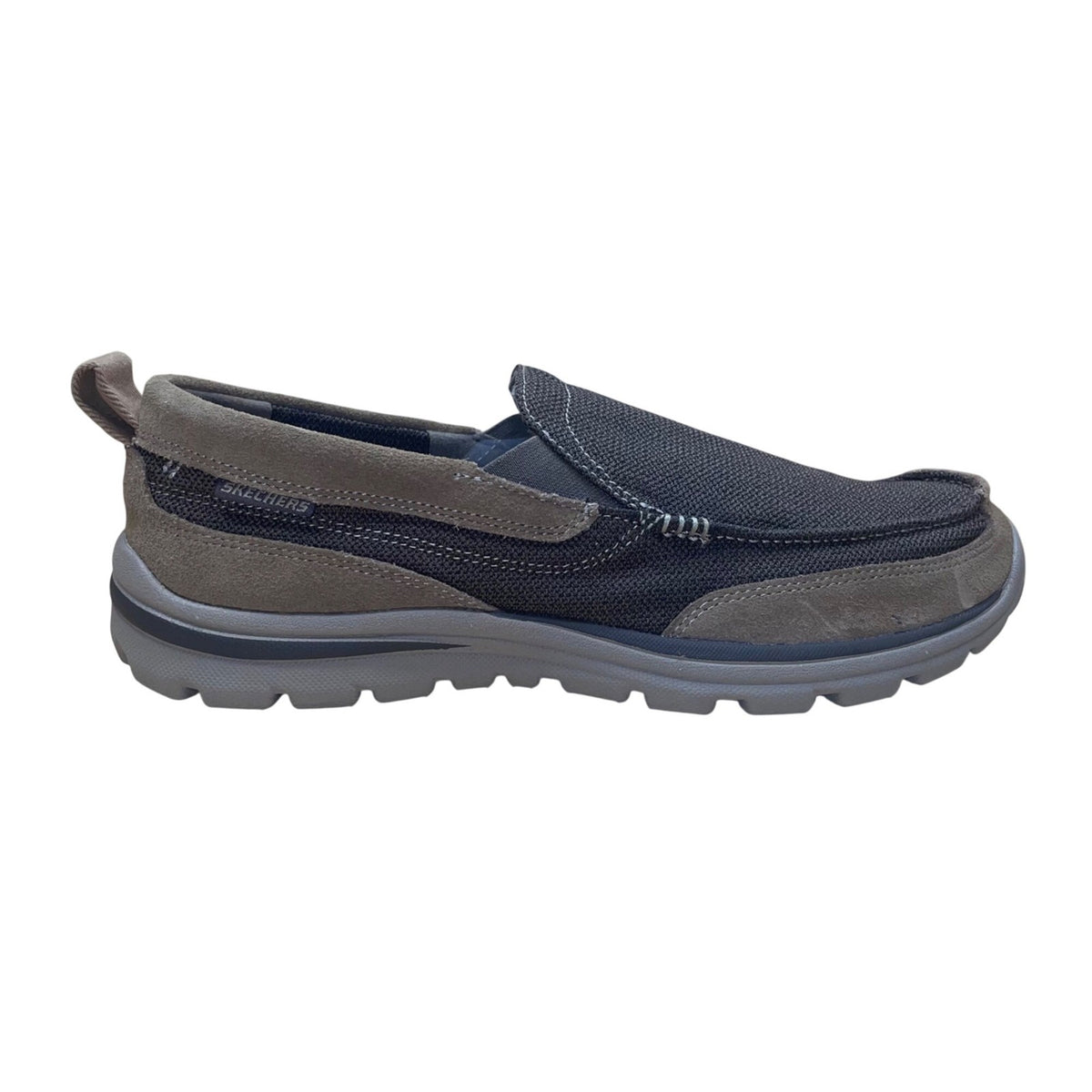 Skechers Men’s Brown Mesh & Leather Slip-On Relaxed Fit Loafers Size 10.5