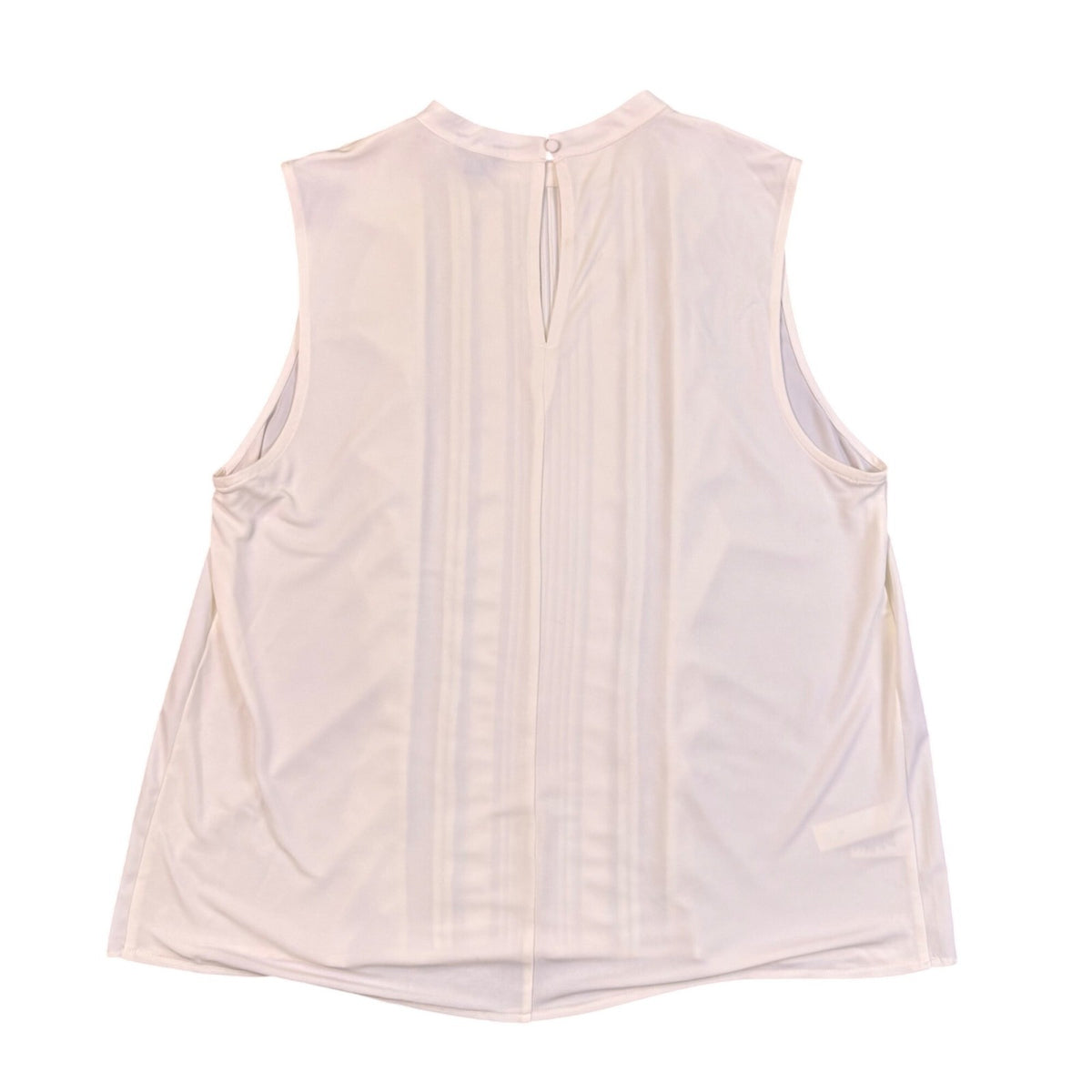 Ann Taylor Womens White Ruffle Detail Sleeveless Blouse Size L