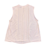 Ann Taylor Womens White Ruffle Detail Sleeveless Blouse Size L