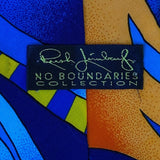 Rush Limbaugh No Boundaries Collections Blue Silk Tie Flame & Checkered Pattern