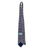 Bill Blass Mens Burgundy/Gold/Blue 100% Silk Patterned Necktie With Arch Motif