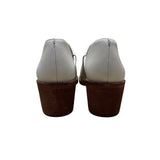 Madewell Women's White Leather Slip-On Comfort Block Heel Mule Shoes Size 7.5