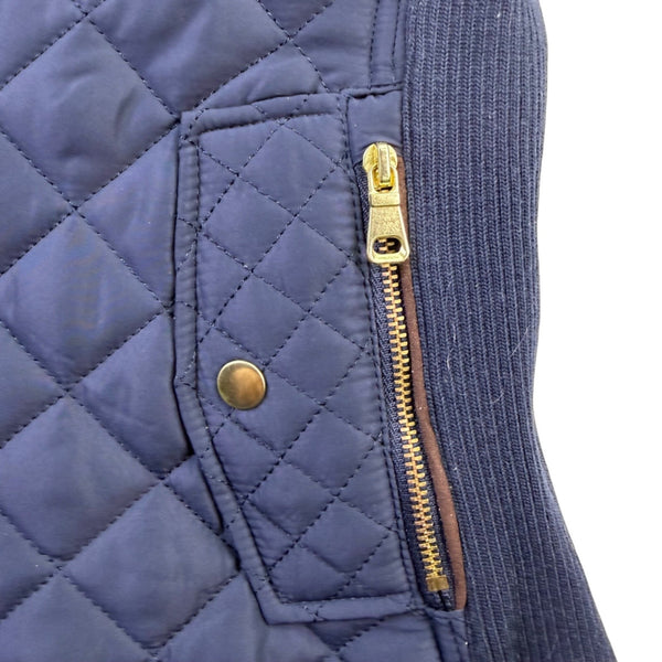 Love Tree Womens Navy Quilted Sleeveless Zip-Up Vest Size S