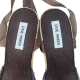 Steve Madden Women’s Brown Embellished Espadrille Bommbay Wedge Sandals Size 8