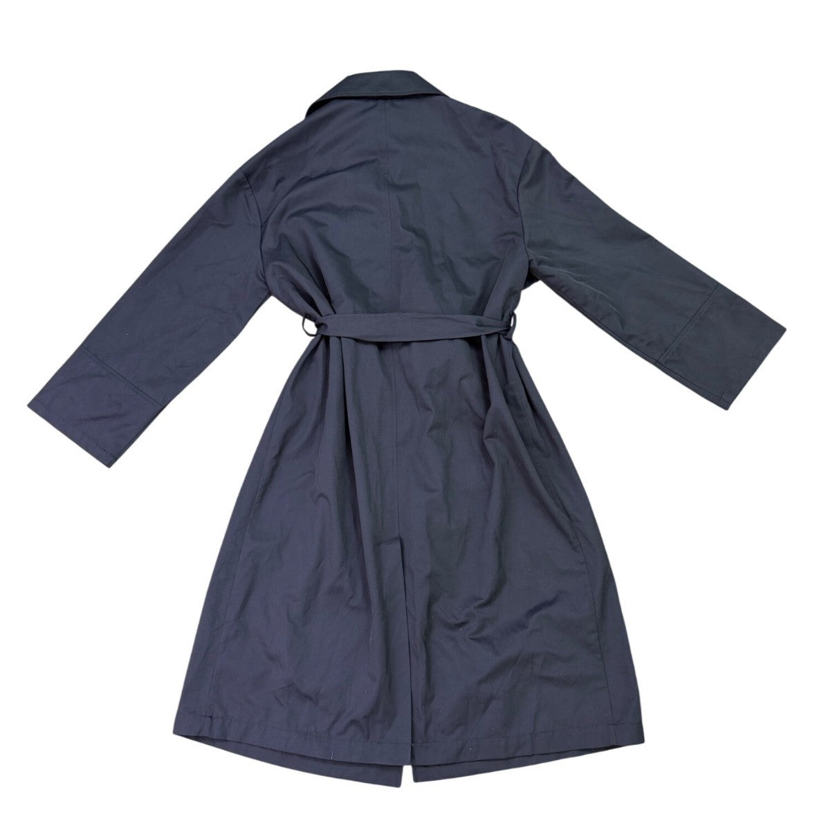 Zara Womens Navy Belted Double-Breasted Trench Coat Long Classic Style Sz M