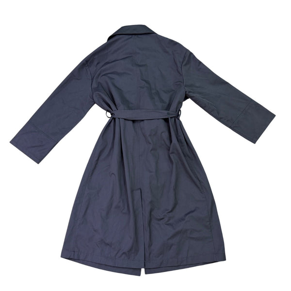 Zara Womens Navy Belted Double-Breasted Trench Coat Long Classic Style Sz M