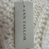 Ann Taylor Womens Ivory Nylon/Acrylic Sweater Cable-Knit Pullover Size M