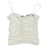 J.Crew Womens White Ruched Camisole Tank Top With Spaghetti Straps Size M