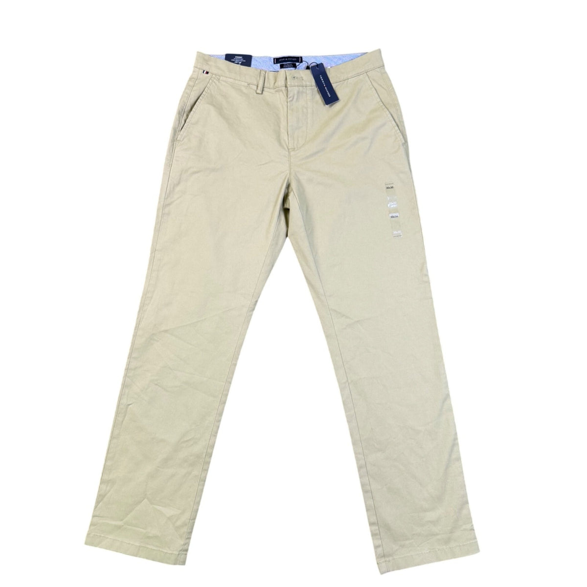 Tommy Hilfiger Mens Beige Cotton Straight Fit Chino Pants Smart Casual Size 30/3