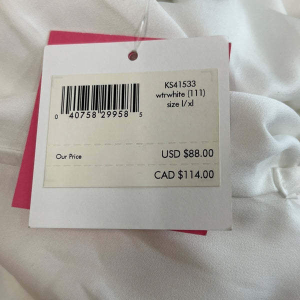 Kate Spade New York White Mrs. Embroidered Initials Bathrobe Sz L/XL - New