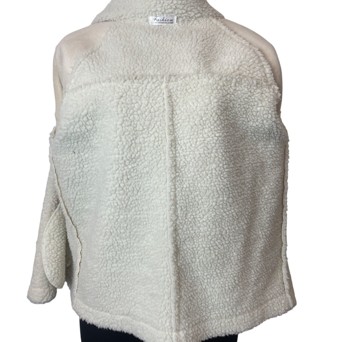 Classic Fashion Collection Women's White Lined Teddy Jacket Sz M