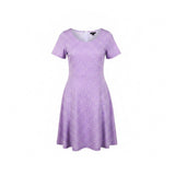 Ann Taylor Factory Womens Lavender White Polka Dot Short Sleeve Dress Size M