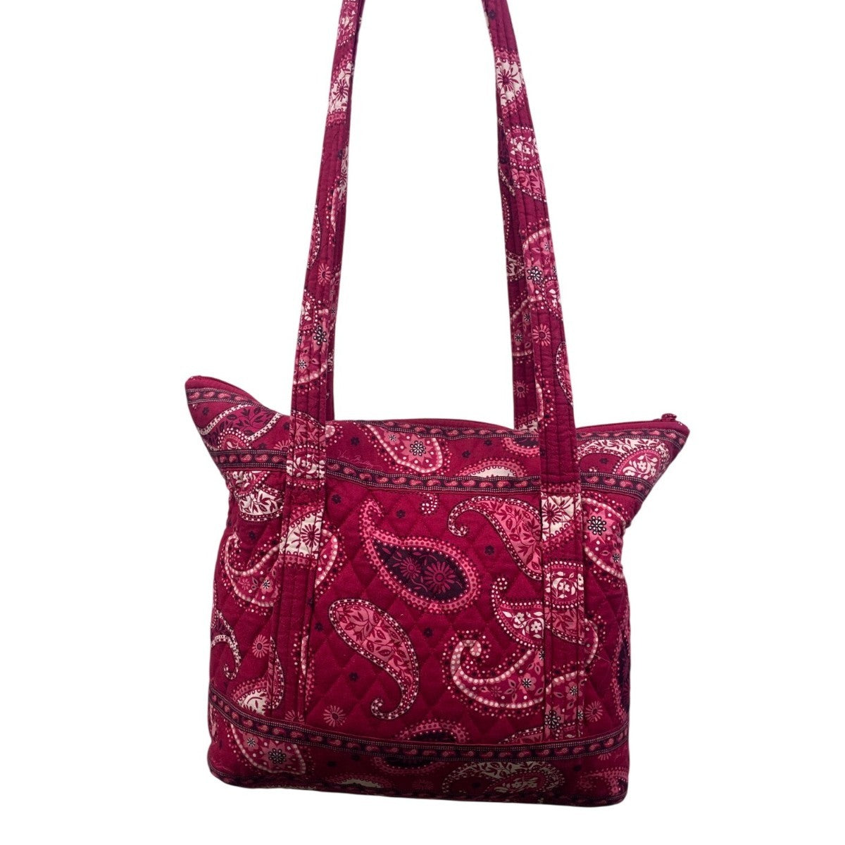 Vera Bradley Women’s Red Cotton Paisley Tote Bag With Matching Accessory Set