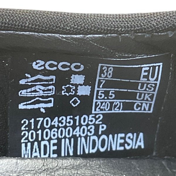 Ecco Women’s Black Leather Wedge Slip-On Comfort Shoes Size 7