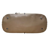 Tignanello Women’s Beige Genuine Leather Pebbled Shoulder Bag With Zip Closure