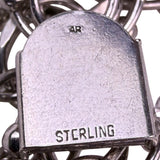 Vintage Sterling Silver Multi-Link Charm Bracelet With Box Clasp Elegant