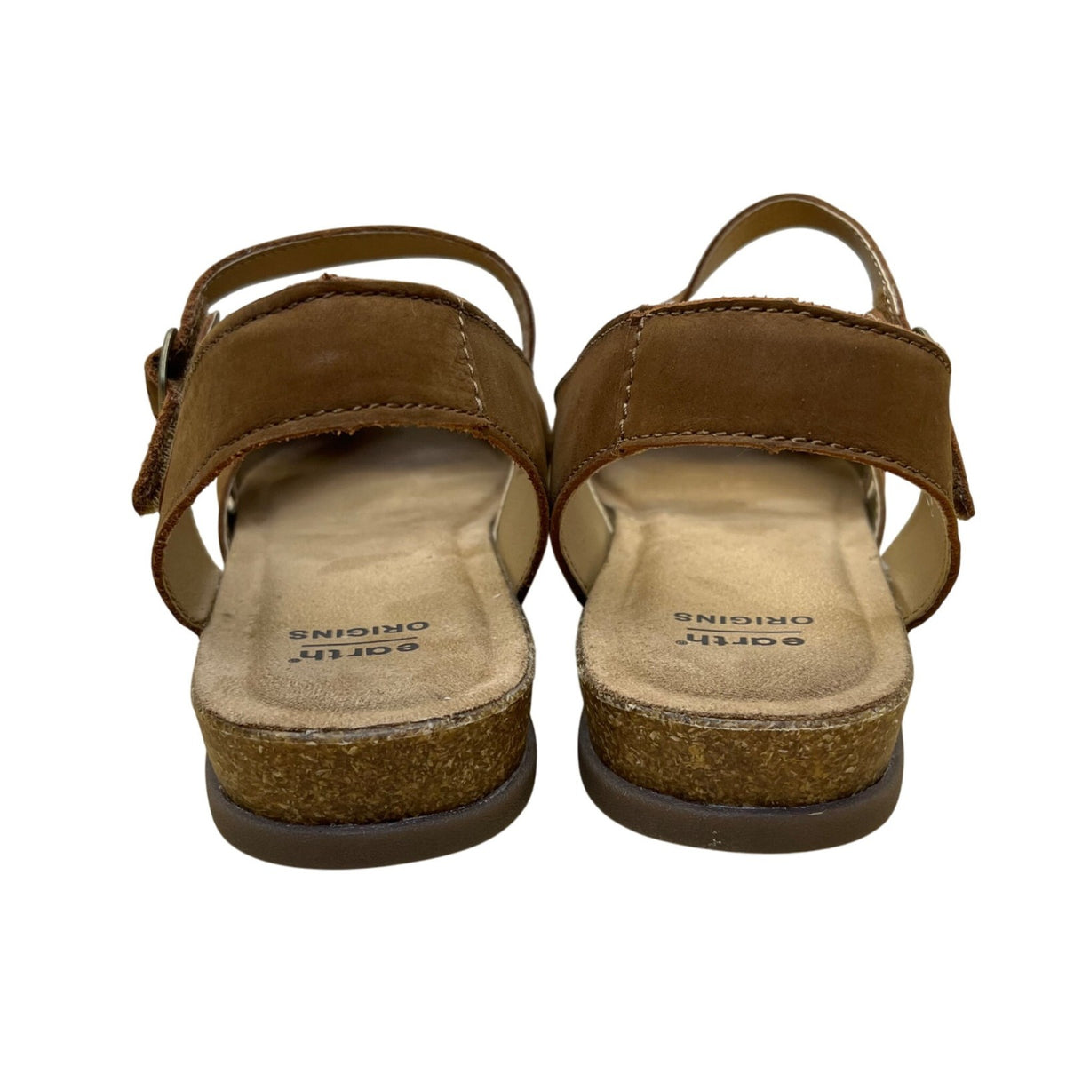 Earth Origins Women’s Almond Leather Adhesive Strap Palomos Percy Sandals Sz 11