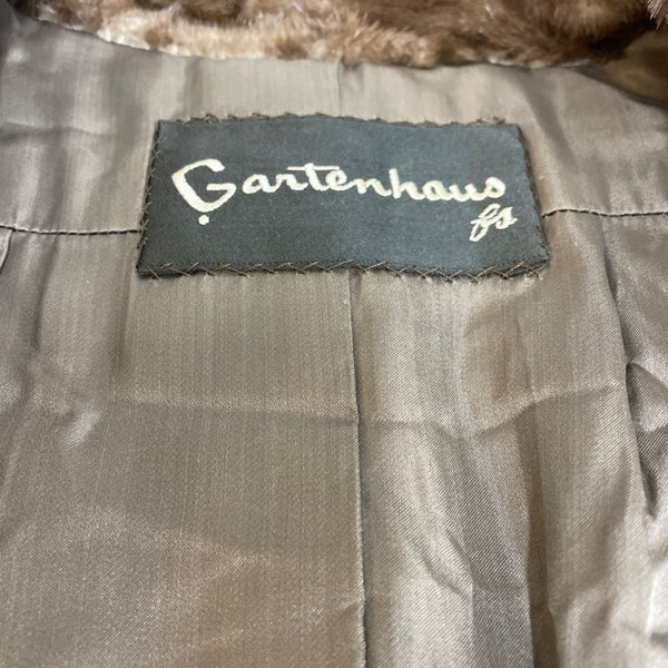 Vintage Gartenhaus Brown Long Fur Coat for Women