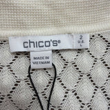 Chicos Womens Cream Knit Pullover Sweater Acetate/Modal Blend Size L