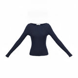 Abercrombie & Fitch Womens Black Long Sleeve Ribbed Top Stretchy Slim Fit Sz S