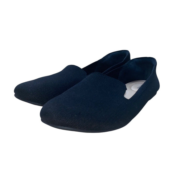 Veittes Women’s Black Knitted Fabric Loafers Slip-On Flat Shoes Size 11W