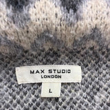 Max Studio Women’s Gray Knit Cardigan With Pockets Size Large