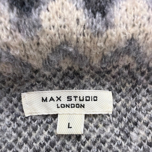 Max Studio Women’s Gray Knit Cardigan With Pockets Size Large