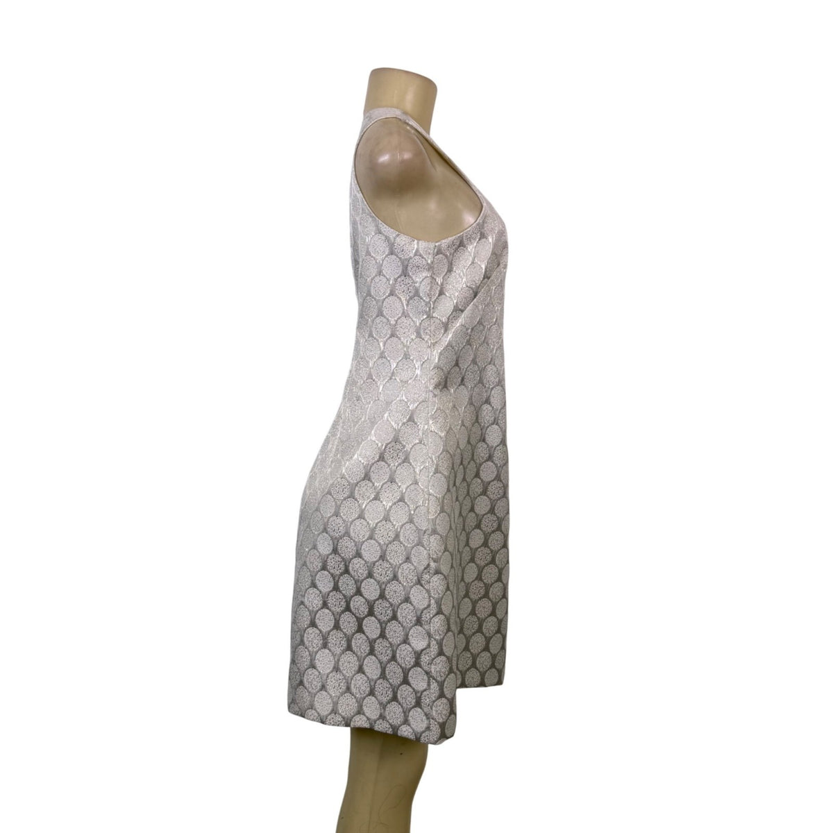 Eliza J Womens Silver Polka Dot Sleeveless Cocktail Dress Metallic Blend Size14P