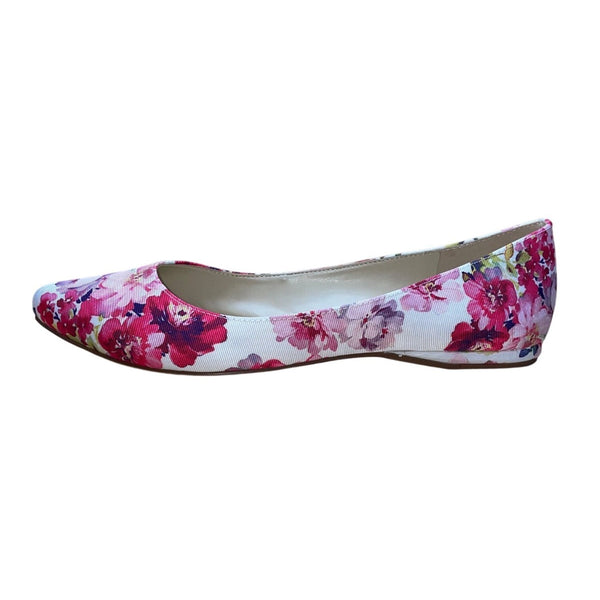 Nine West Women’s White & Red Floral Print Speak Up 2 Ballet Flats Size 9.5M