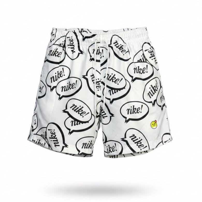 Nike Mens White Graphic Shorts Large Logo Print Sz L
