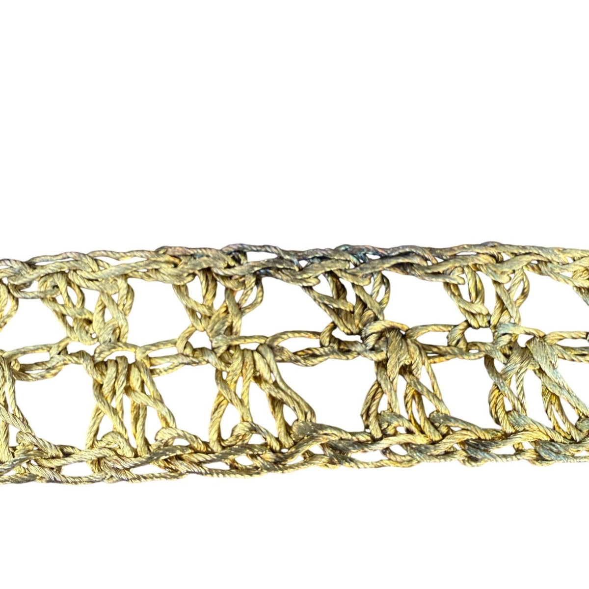 Vintage Gold Woven Rope Belt Womens Accessories Adjustable Length Boho Style