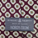 Robert Talbott Mens Burgundy Silk Patterned Tie By Nordstrom Hand Sewn