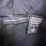 New York & Company Womens Black Ruffle Front Short Sleeve Blouse Sz S