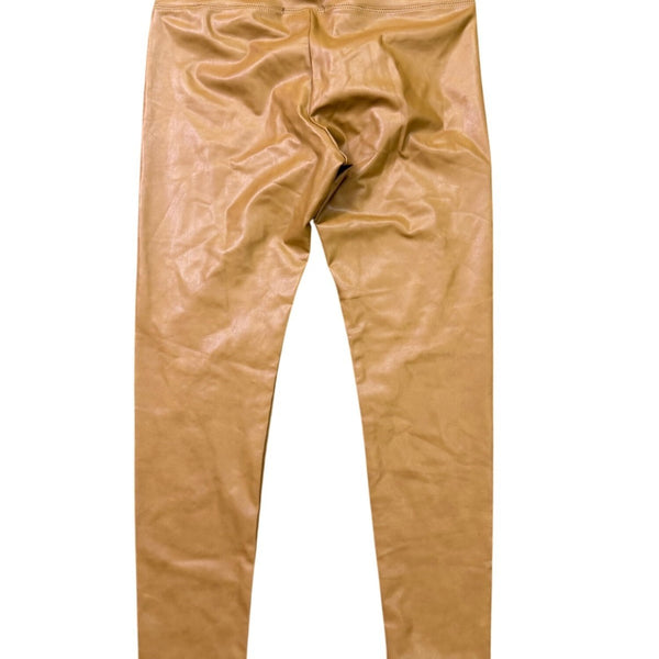 Bagatelle Womens Camel Faux Leather High-Waist Stretch Leggings Size L