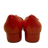 Lazio Collezione Women’s Red Leather Bow Slip-On Jade Wedge Pumps Size 7.5M