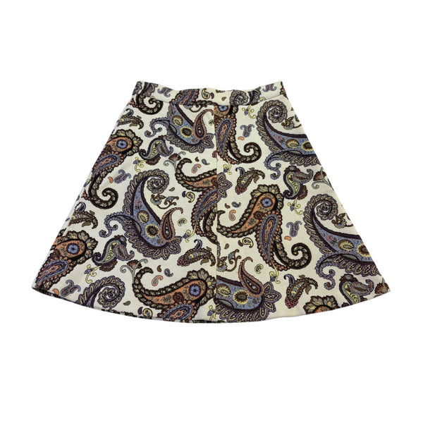 Zara Woman Multi-Color Cotton Blend Paisley Pattern A-Line Skirt Medium Size M