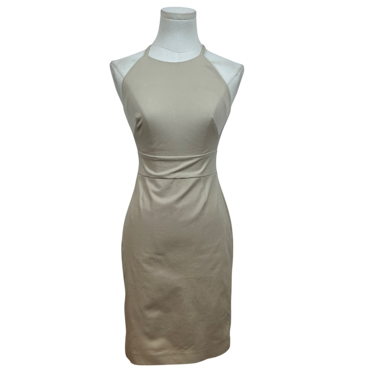 Banana Republic Womens Beige Cotton Blend Halter Dress Size 00 Petite