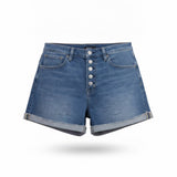 Gap Womens Blue Denim High-Waisted Distressed Button-Fly Shorts Size 28 Regular