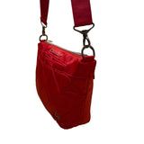 Lug Women’s Red Nylon Quilted Flare With Adjustable Strap Crossbody Bag