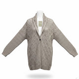 Garnet Hill Womens Gray Baby Alpaca Cardigan Sweater Button Front Textured Sz M