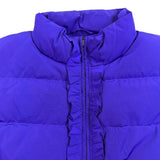 Talbots Womens Purple Puffer Vest Lightweight With Ruffle Zip Front Size L