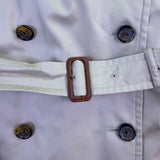 Sanyo Mens Khaki Double Breasted Trench Coat With Belt Wool Collar 42R