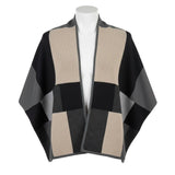 Coldwater Creek Colorblock Open Front Poncho Wrap