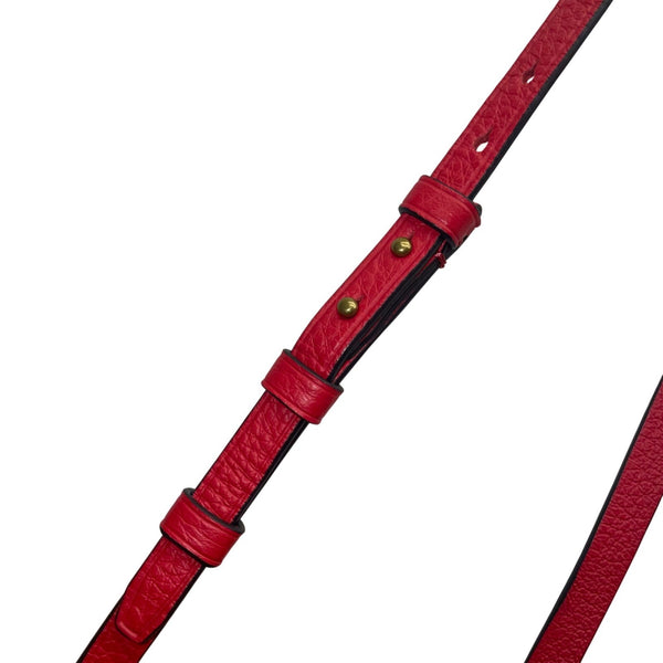 J.Crew Women’s Red Leather With Adjustable Crossbody Strap Saddle Bag